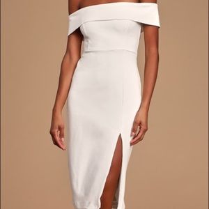 Poppin Bubbly Off the Shoulder Body-Con Dress